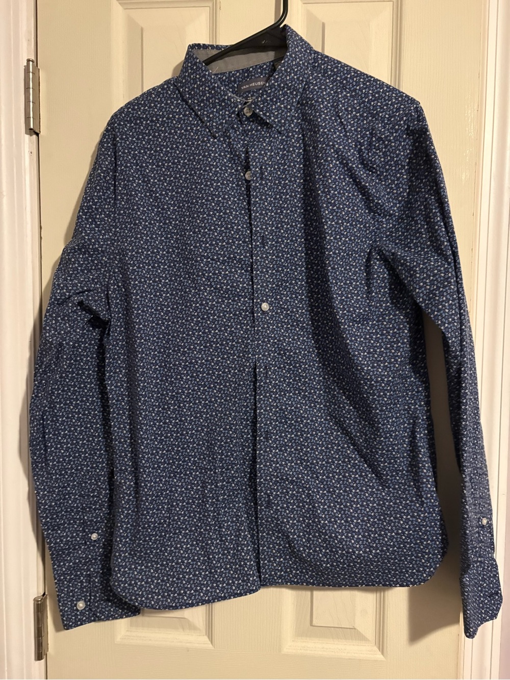 Van Heusen Men's Blue Micro Floral Dress Shirt